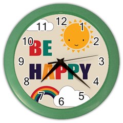 Be Happy Wall Clock (color)