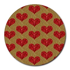 Sparkle Heart  8  Mouse Pad (round)