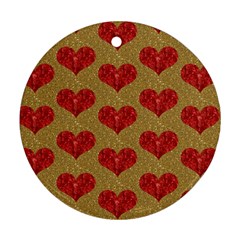 Sparkle Heart  Round Ornament