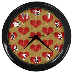 Sparkle Heart  Wall Clock (black)