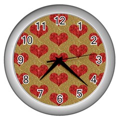 Sparkle Heart  Wall Clock (silver)