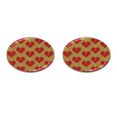 Sparkle Heart  Cufflinks (oval)