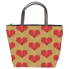 Sparkle Heart  Bucket Handbag by Kathrinlegg