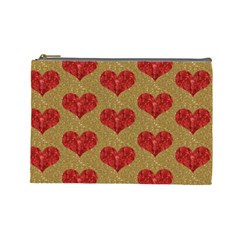 Sparkle Heart  Cosmetic Bag (large)