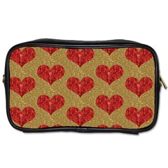 Sparkle Heart  Travel Toiletry Bag (two Sides) by Kathrinlegg