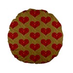 Sparkle Heart  Standard 15  Premium Flano Round Cushion  Back