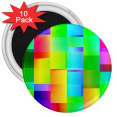 Colorful Gradient Shapes 3  Magnet (10 Pack) by LalyLauraFLM