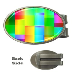 Colorful Gradient Shapes Money Clip (oval)