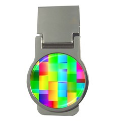 Colorful Gradient Shapes Money Clip (round)