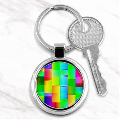 Colorful Gradient Shapes Key Chain (round)