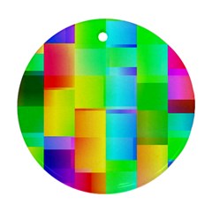 Colorful Gradient Shapes Round Ornament (two Sides) by LalyLauraFLM