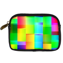 Colorful Gradient Shapes Digital Camera Leather Case