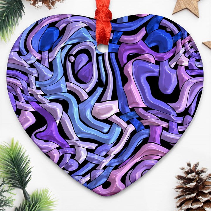 Metallic weave Heart Ornament (Two Sides)