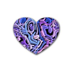 Metallic Weave Rubber Coaster (heart) by LalyLauraFLM