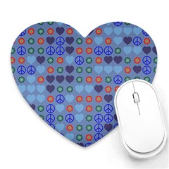 Peace And Love Heart Mousepad