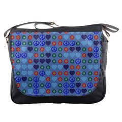 Peace And Love Messenger Bag by LalyLauraFLM