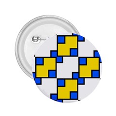 Yellow And Blue Squares Pattern 2 25  Button