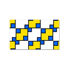 Yellow And Blue Squares Pattern Sticker (rectangular) by LalyLauraFLM