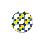 Yellow and blue squares pattern Golf Ball Marker Front