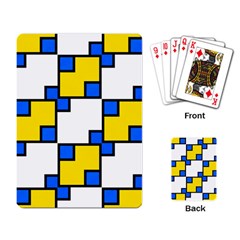 Yellow And Blue Squares Pattern Playing Cards Single Design