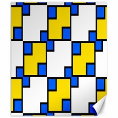 Yellow And Blue Squares Pattern Canvas 8  X 10 