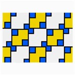 Yellow and blue squares pattern Glasses Cloth (Large) Front