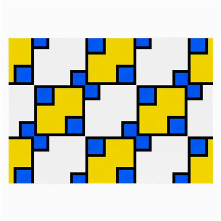 Yellow and blue squares pattern Glasses Cloth (Large)