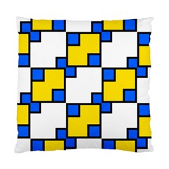 Yellow And Blue Squares Pattern Standard Cushion Case (two Sides) by LalyLauraFLM