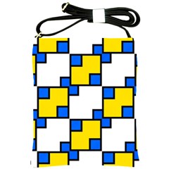 Yellow And Blue Squares Pattern Shoulder Sling Bag