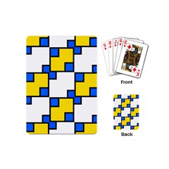 Yellow And Blue Squares Pattern Playing Cards (mini)