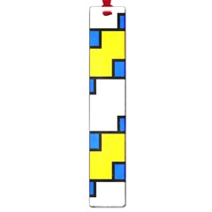 Yellow And Blue Squares Pattern Large Book Mark