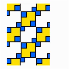 Yellow And Blue Squares Pattern  Small Garden Flag