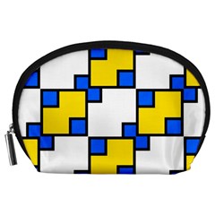 Yellow And Blue Squares Pattern  Accessory Pouch