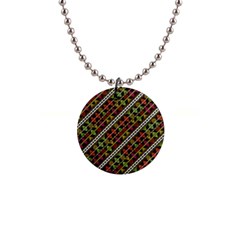 Colorful Tribal Print Button Necklace by dflcprintsclothing