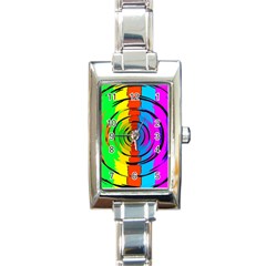 Rainbow Test Pattern Rectangular Italian Charm Watch