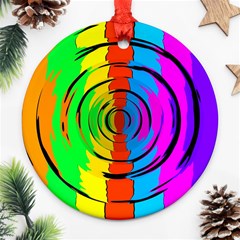 Rainbow Test Pattern Round Ornament