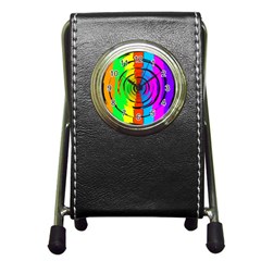 Rainbow Test Pattern Stationery Holder Clock by StuffOrSomething