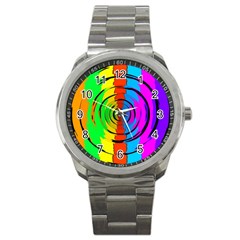 Rainbow Test Pattern Sport Metal Watch by StuffOrSomething