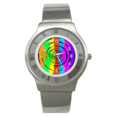 Rainbow Test Pattern Stainless Steel Watch (slim) by StuffOrSomething