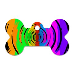 Rainbow Test Pattern Dog Tag Bone (one Sided) by StuffOrSomething