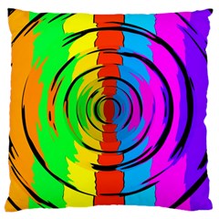 Rainbow Test Pattern Large Cushion Case (two Sided)  by StuffOrSomething