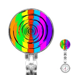 Rainbow Test Pattern Stainless Steel Nurses Watch