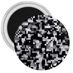 Background Noise In Black & White 3  Button Magnet by StuffOrSomething