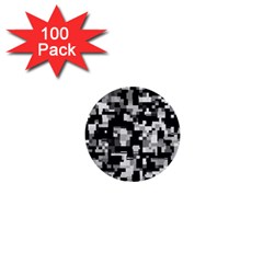 Background Noise In Black & White 1  Mini Button (100 Pack)