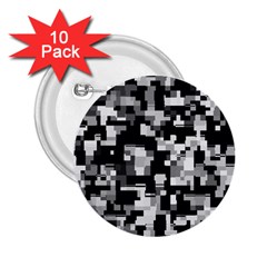 Background Noise In Black & White 2 25  Button (10 Pack)