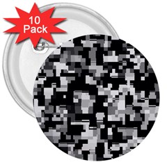 Background Noise In Black & White 3  Button (10 Pack) by StuffOrSomething