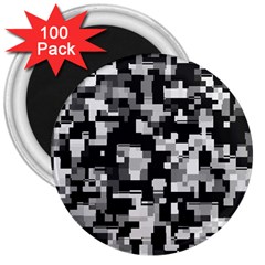 Background Noise In Black & White 3  Button Magnet (100 Pack) by StuffOrSomething