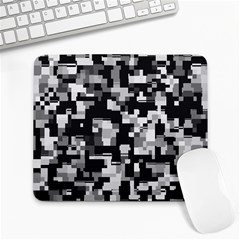 Background Noise In Black & White Large Mouse Pad (rectangle)