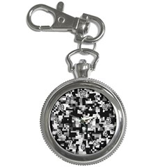 Background Noise In Black & White Key Chain Watch