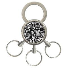 Background Noise In Black & White 3-ring Key Chain